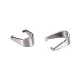 Tarnish Resistant 304-Stainless Steel Snap On Pinch Bails (10 Pieces) 9x7x4 MM Silver Color For Jewellery Making